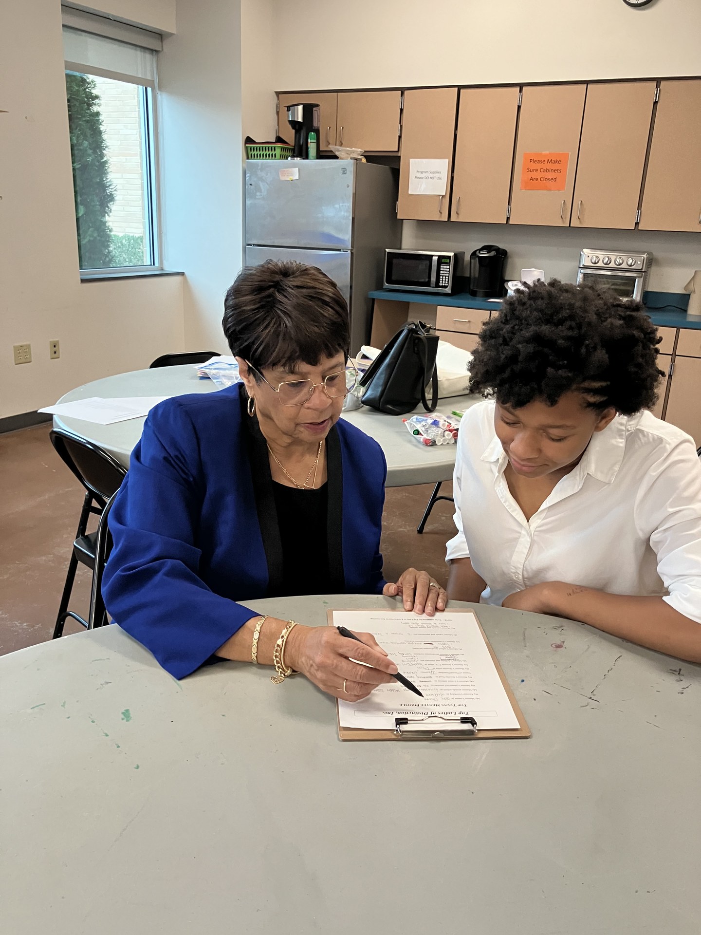 Helping a student with her college application