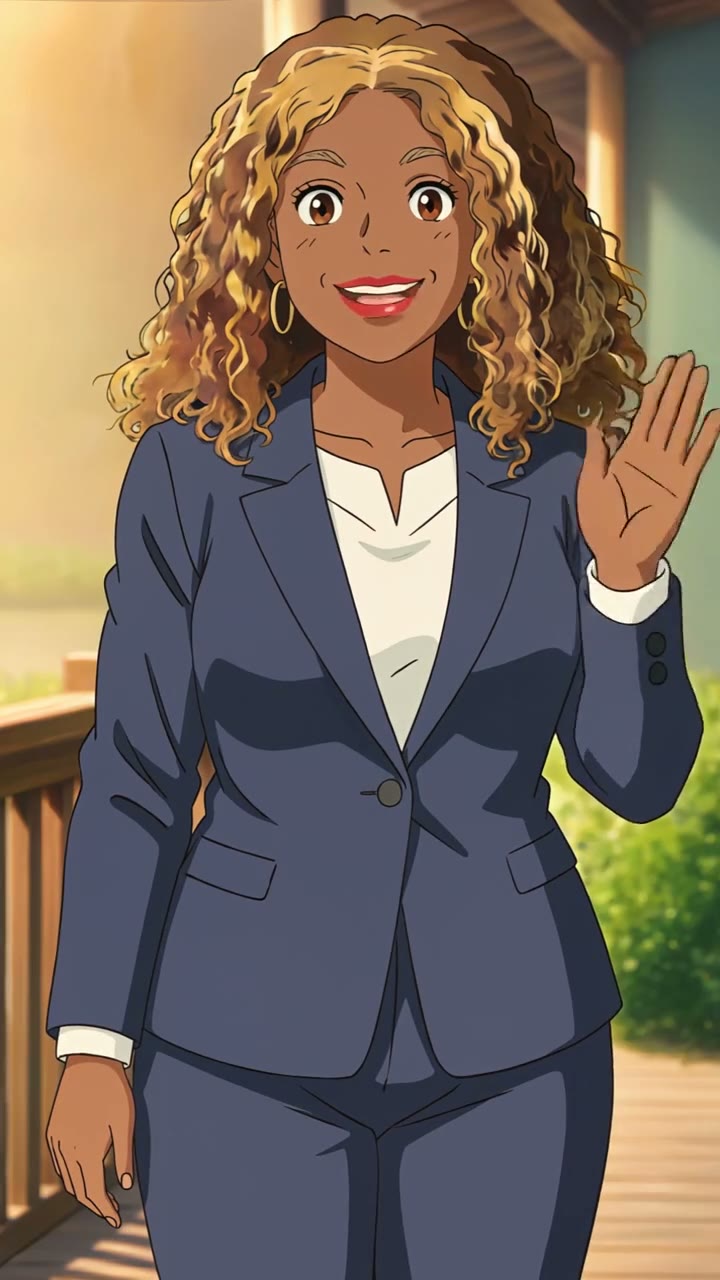 Deborah Davis waving